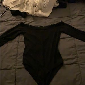 Black Off the Shoulder Bodysuit